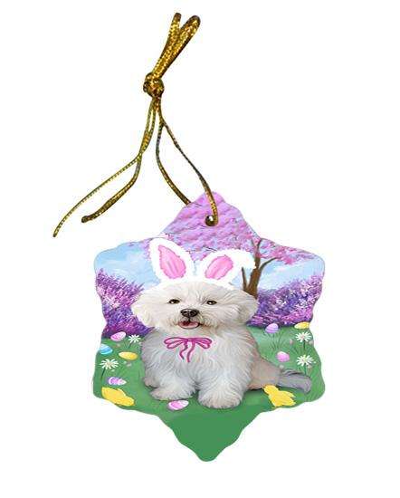 Bichon Frise Dog Easter Holiday Star Porcelain Ornament SPOR49045