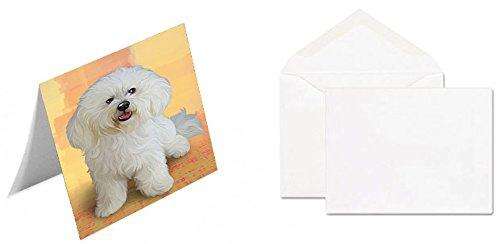 Bichon Frise Dog Handmade Artwork Assorted Pets Greeting Cards and Note Cards with Envelopes for All Occasions and Holiday Seasons