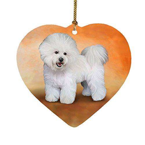 Bichon Frise Dog Heart Christmas Ornament