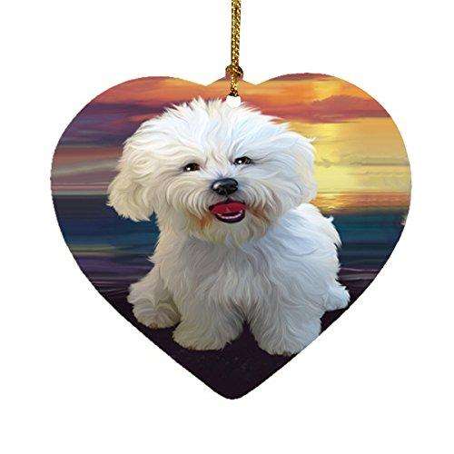 Bichon Frise Dog Heart Christmas Ornament