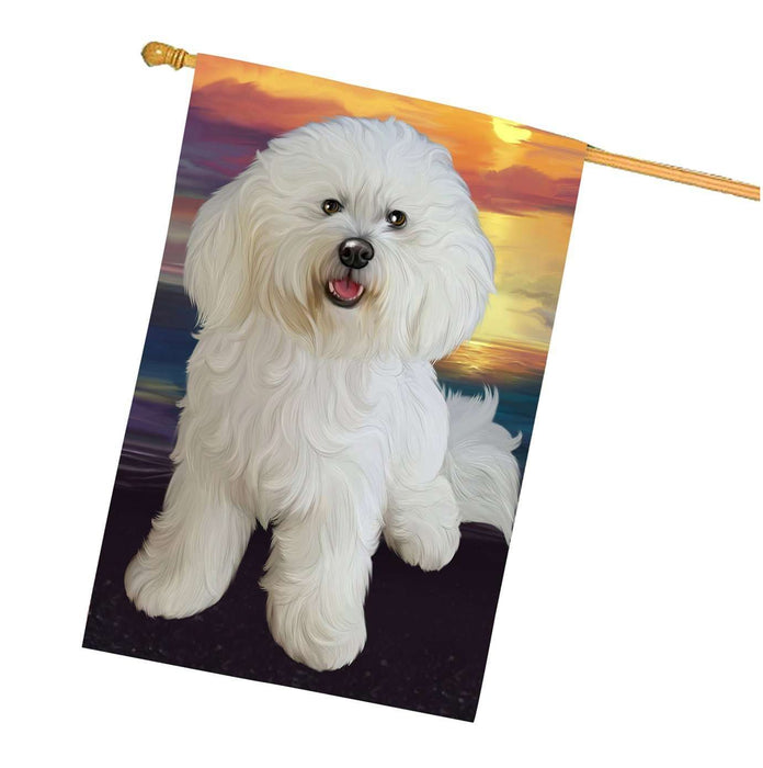 Bichon Frise Dog House Flag