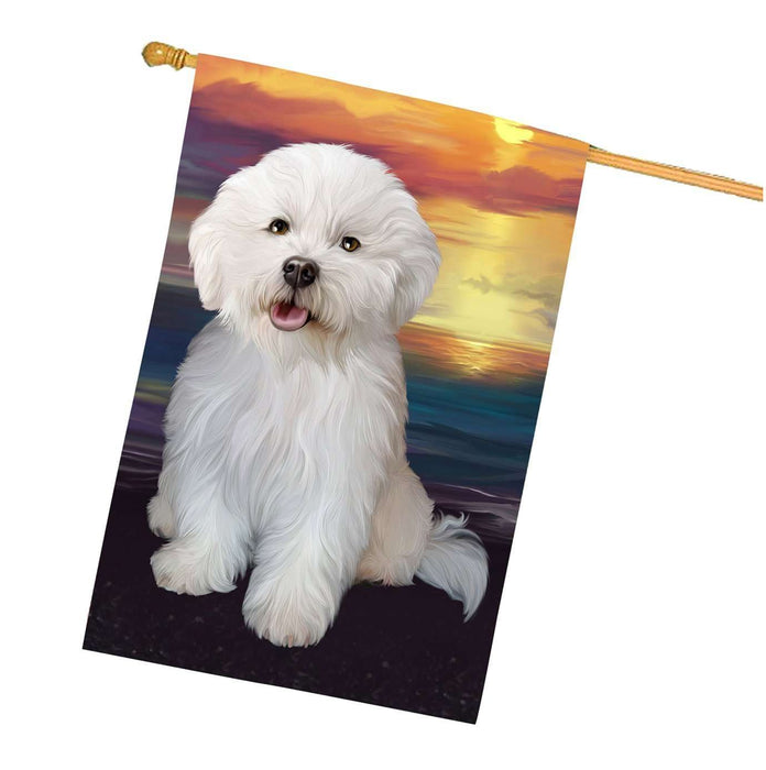 Bichon Frise Dog House Flag