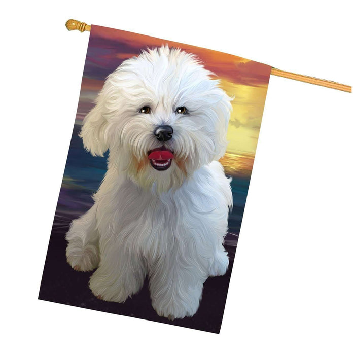 Bichon Frise Dog House Flag