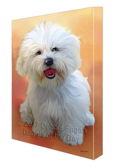 Bichon Frise Dog Painting Printed on Canvas Wall Art Signed