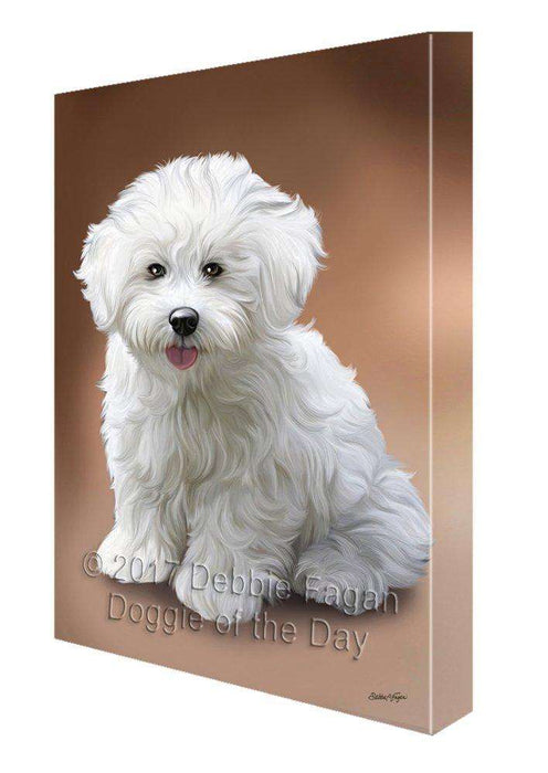 Bichon Frise Dog Painting Printed on Canvas Wall Art Signed