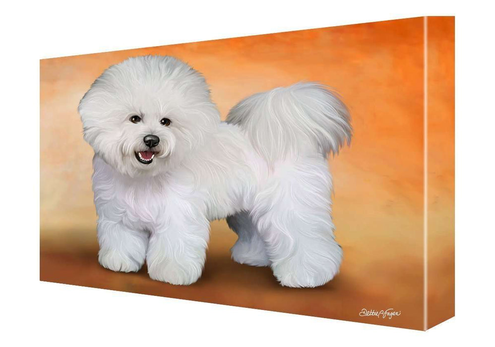 Bichon Frise Dog Painting Printed on Canvas Wall Art Signed