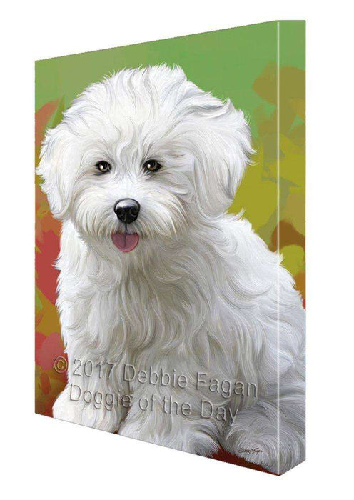 Bichon Frise Dog Painting Printed on Canvas Wall Art Signed