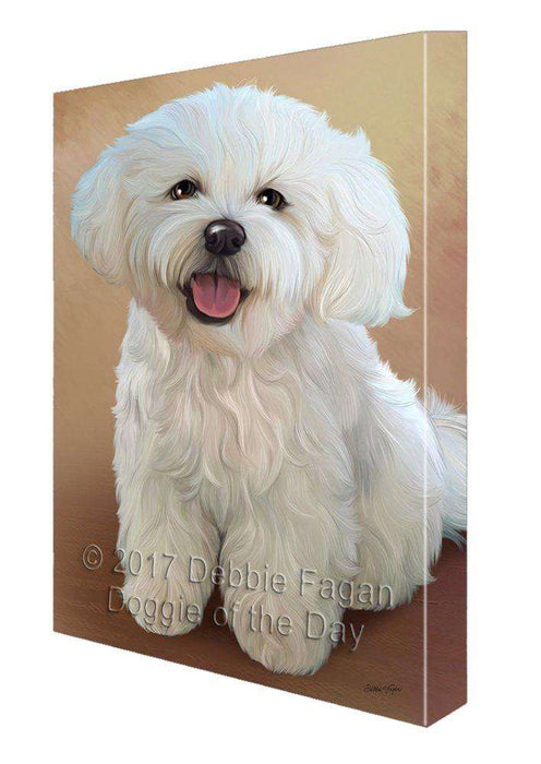 Bichon Frise Dog Painting Printed on Canvas Wall Art Signed