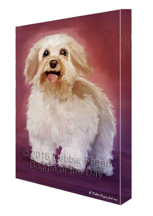 Bichon Frise Dog Painting Printed on Canvas Wall Art