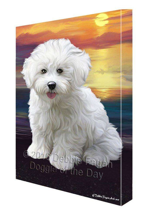 Bichon Frise Dog Painting Printed on Canvas Wall Art