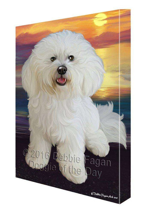 Bichon Frise Dog Painting Printed on Canvas Wall Art