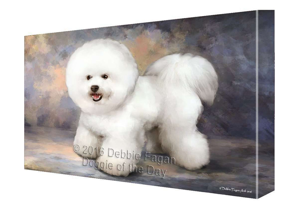 Bichon Frise Dog Painting Printed on Canvas Wall Art