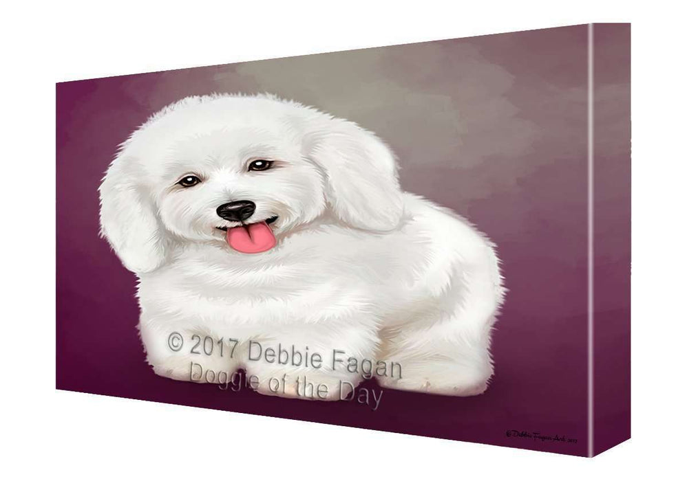 Bichon Frise Dog Painting Printed on Canvas Wall Art