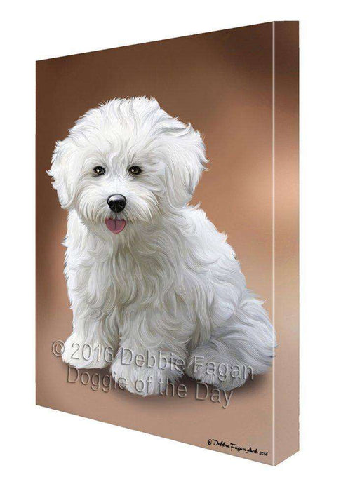 Bichon Frise Dog Painting Printed on Canvas Wall Art