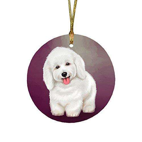 Bichon Frise Dog Round Christmas Ornament