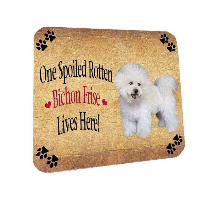 Bichon Frise Spoiled Rotten Dog Coasters Set of 4
