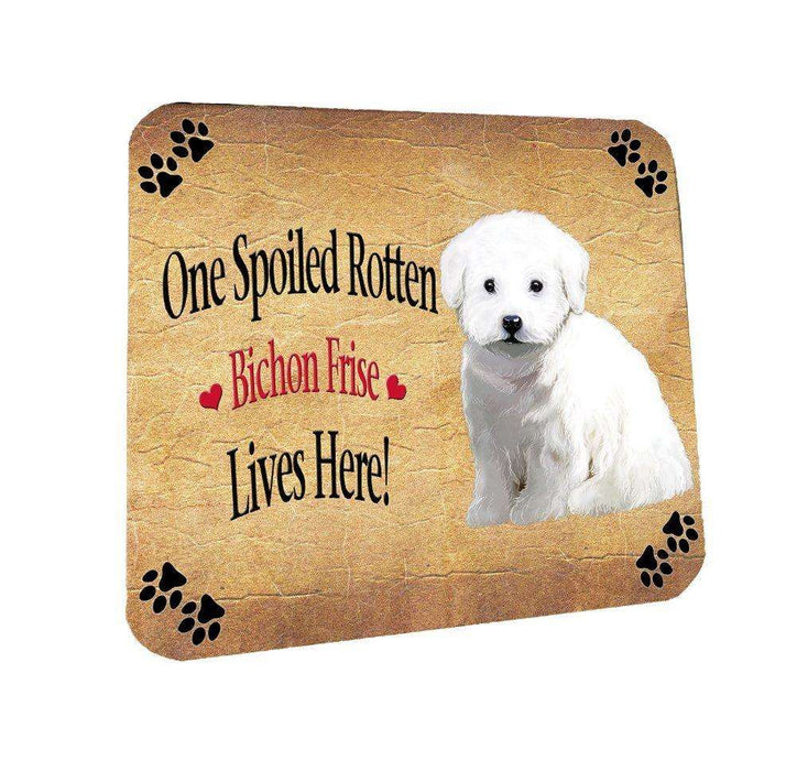 Bichon Frise Spoiled Rotten Dog Coasters Set of 4