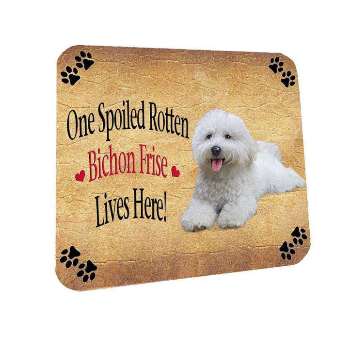 Bichon Frise Spoiled Rotten Dog Coasters Set of 4