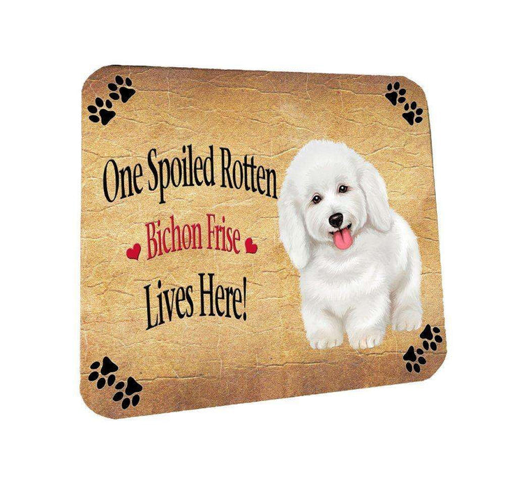 Bichon Frise Spoiled Rotten Dog Coasters Set of 4