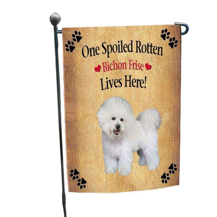 Bichon Frise Spoiled Rotten Dog Garden Flag