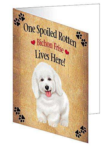 Bichon Frise Spoiled Rotten Dog Handmade Artwork Assorted Pets Greeting Cards and Note Cards with Envelopes for All Occasions and Holiday Seasons