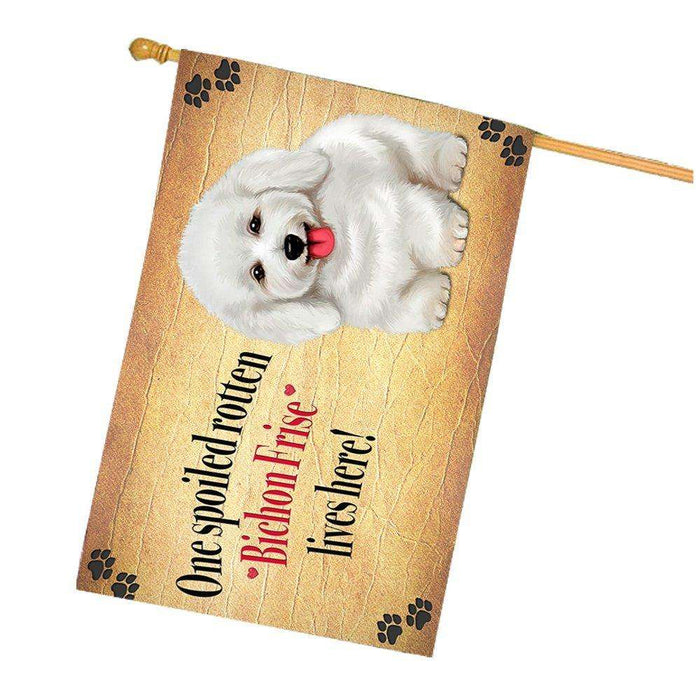 Bichon Frise Spoiled Rotten Dog House Flag