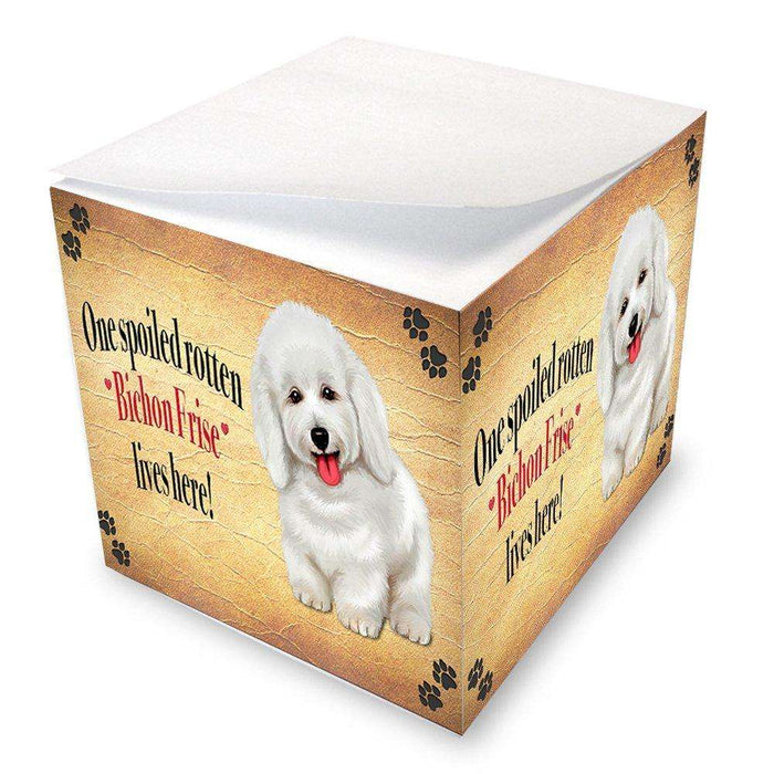 Bichon Frise Spoiled Rotten Dog Note Cube