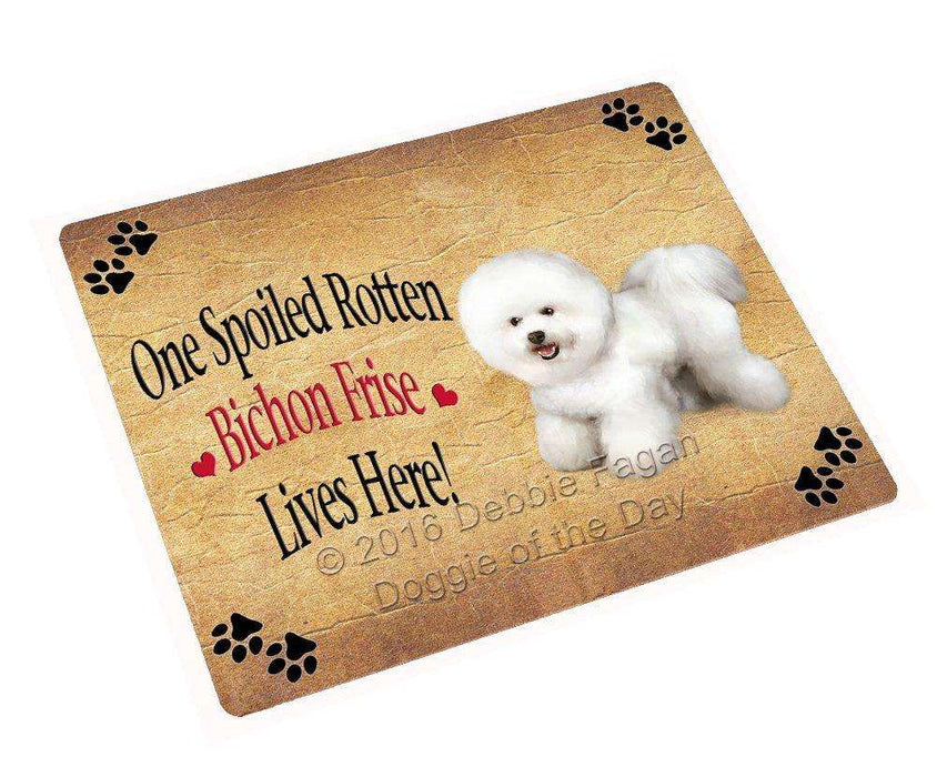 Bichon Frise Spoiled Rotten Dog Tempered Cutting Board (Small)