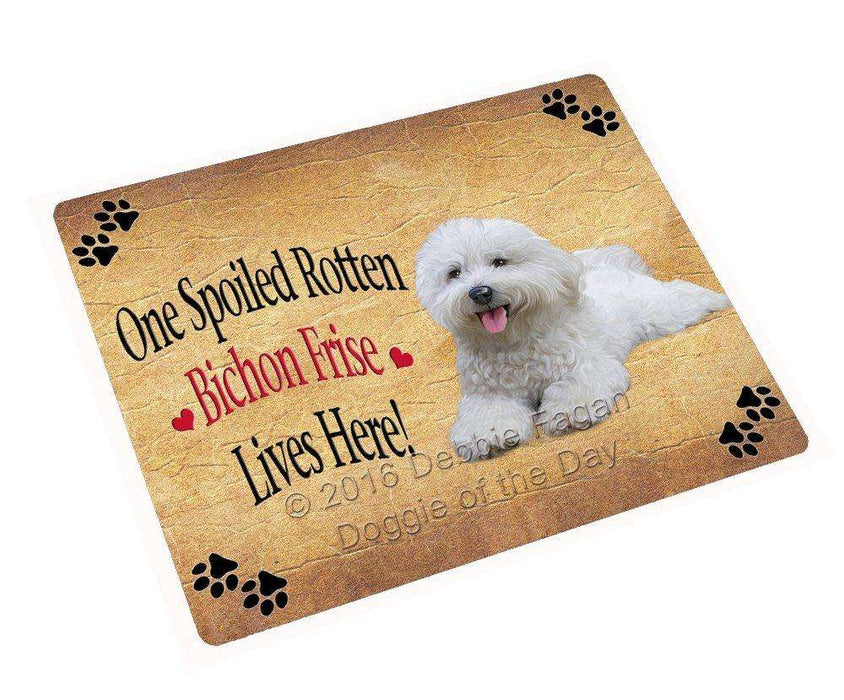 Bichon Frise Spoiled Rotten Dog Tempered Cutting Board