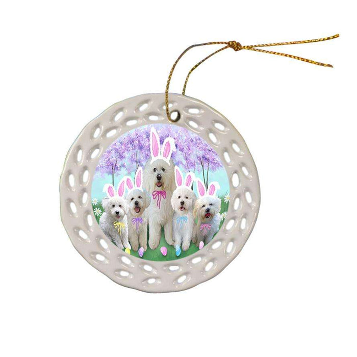 Bichon Frises Dog Easter Holiday Ceramic Doily Ornament DPOR49134