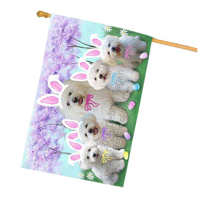 Bichon Frises Dog Easter Holiday House Flag FLG49099