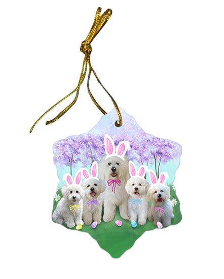 Bichon Frises Dog Easter Holiday Star Porcelain Ornament SPOR49126