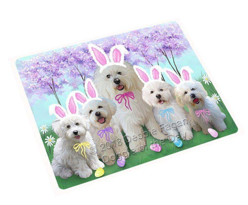 Bichon Frises Dog Easter Holiday Tempered Cutting Board C51270