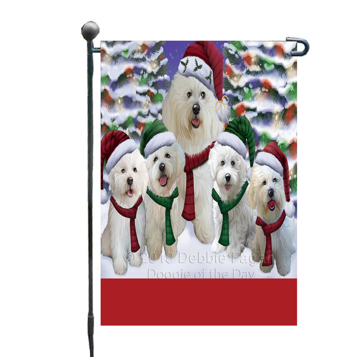 Personalized Christmas Happy Holidays Bichon Frise Dogs Family Portraits Custom Garden Flags GFLG-DOTD-A59094