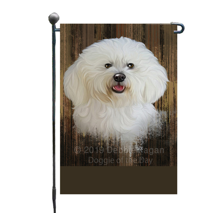 Personalized Rustic Bichon Frise Dog Custom Garden Flag GFLG63431