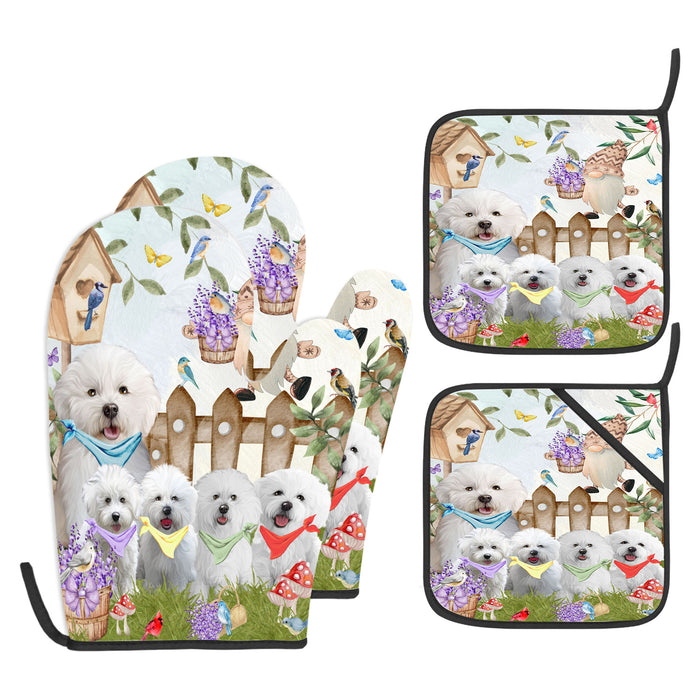 Bichon Frise Oven Mitts and Pot Holder Set, Explore a Variety of Personalized Designs, Custom, Kitchen Gloves for Cooking with Potholders, Pet and Dog Gift Lovers