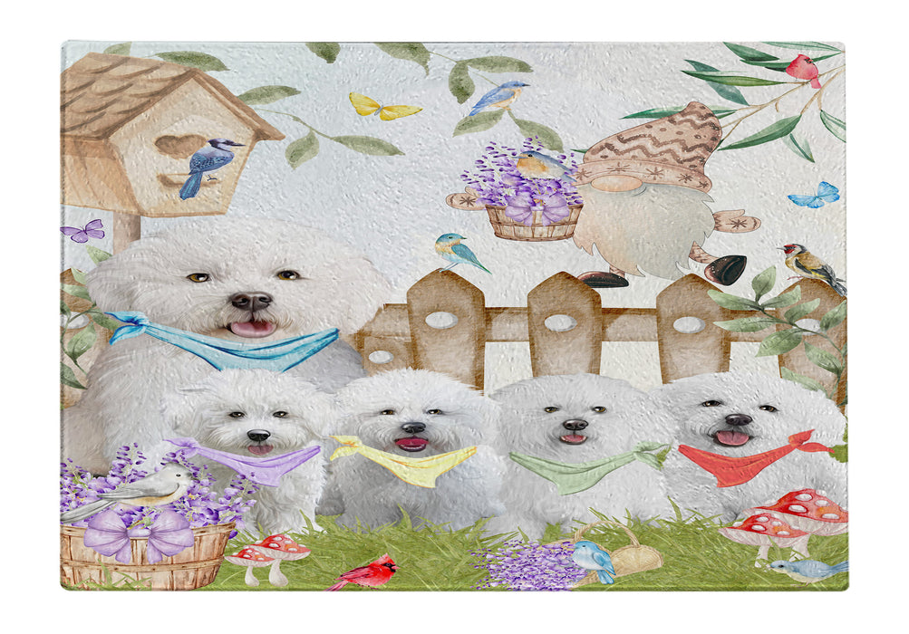 Bichon Frise Cutting Board: Explore a Variety of Designs, Custom, Personalized, Kitchen Tempered Glass Scratch and Stain Resistant, Gift for Dog and Pet Lovers