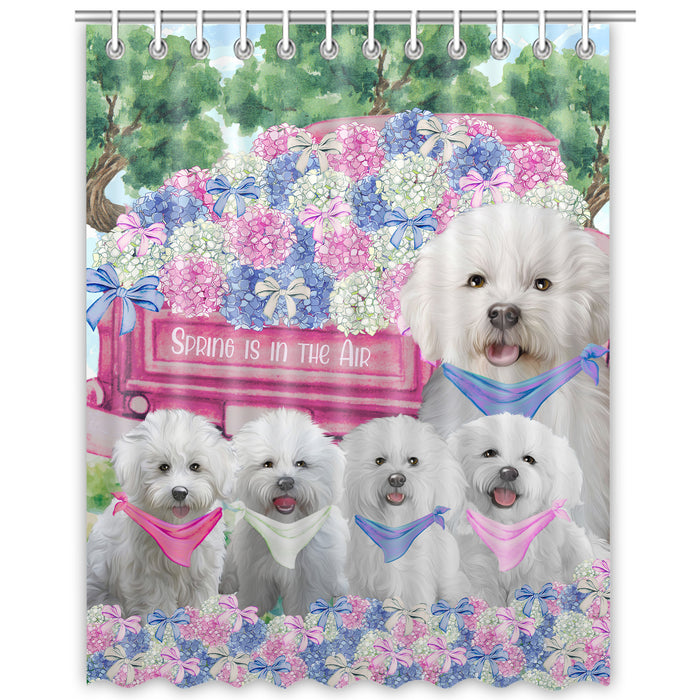 Bichon Frise Shower Curtain, Custom Bathtub Curtains with Hooks for Bathroom, Explore a Variety of Designs, Personalized, Gift for Pet and Dog Lovers