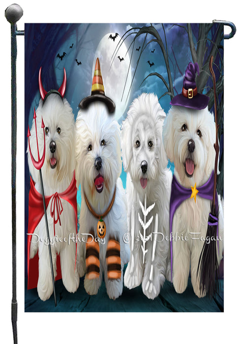 Happy Halloween Trick or Treat Bichon Frise Dogs Garden Flags- Outdoor Double Sided Garden Yard Porch Lawn Spring Decorative Vertical Home Flags 12 1/2"w x 18"h