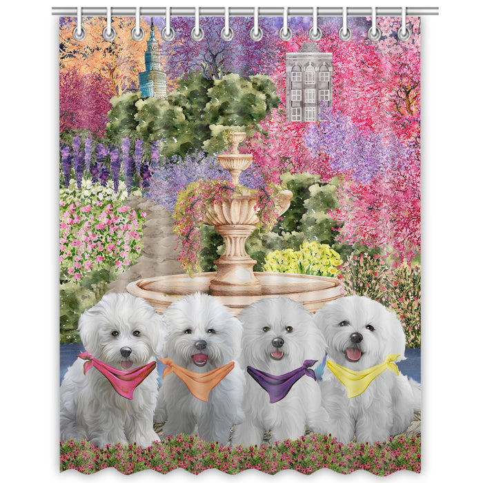 Bichon Frise Shower Curtain, Explore a Variety of Custom Designs, Personalized, Waterproof Bathtub Curtains with Hooks for Bathroom, Gift for Dog and Pet Lovers
