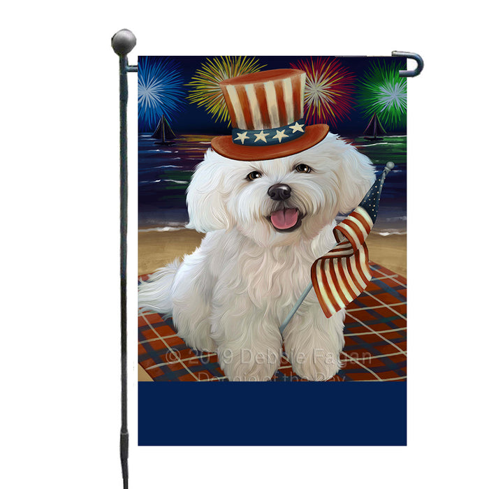 Personalized 4th of July Firework Bichon Frise Dog Custom Garden Flags GFLG-DOTD-A57787