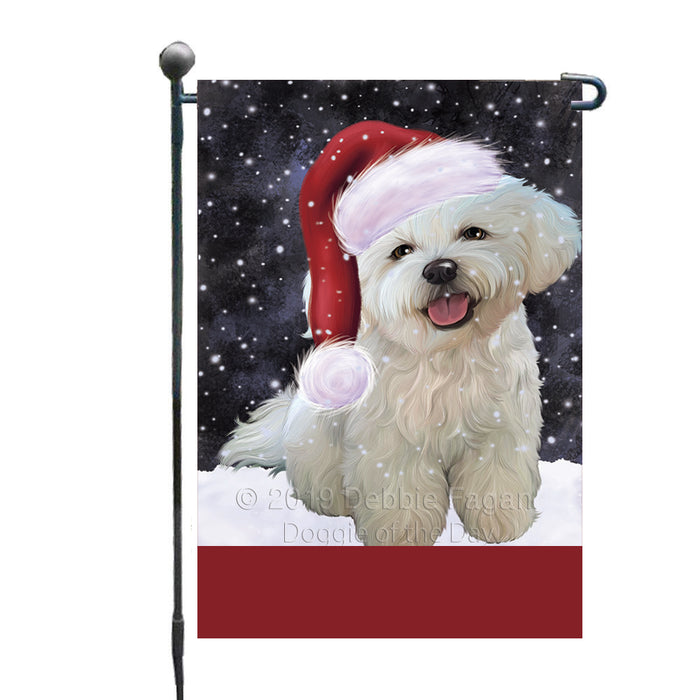 Personalized Let It Snow Happy Holidays Bichon Frise Dog Custom Garden Flags GFLG-DOTD-A62262