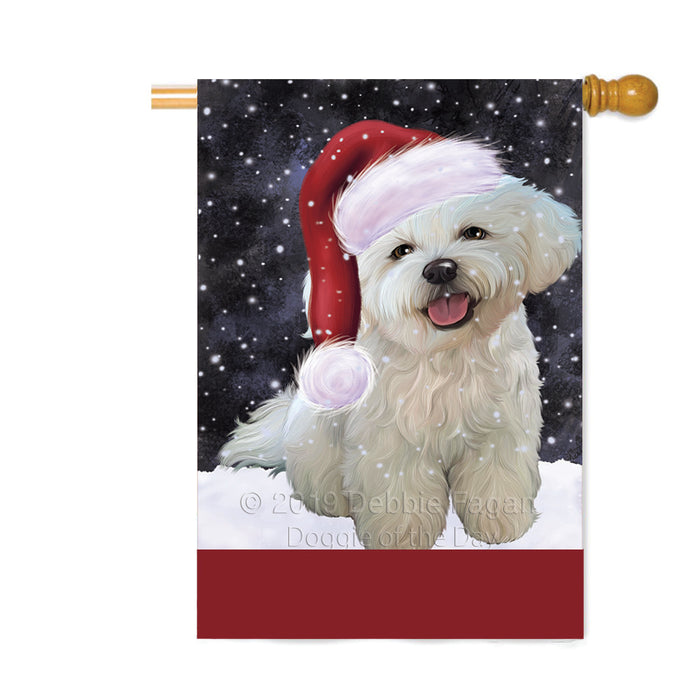 Personalized Let It Snow Happy Holidays Bichon Frise Dog Custom House Flag FLG-DOTD-A62318