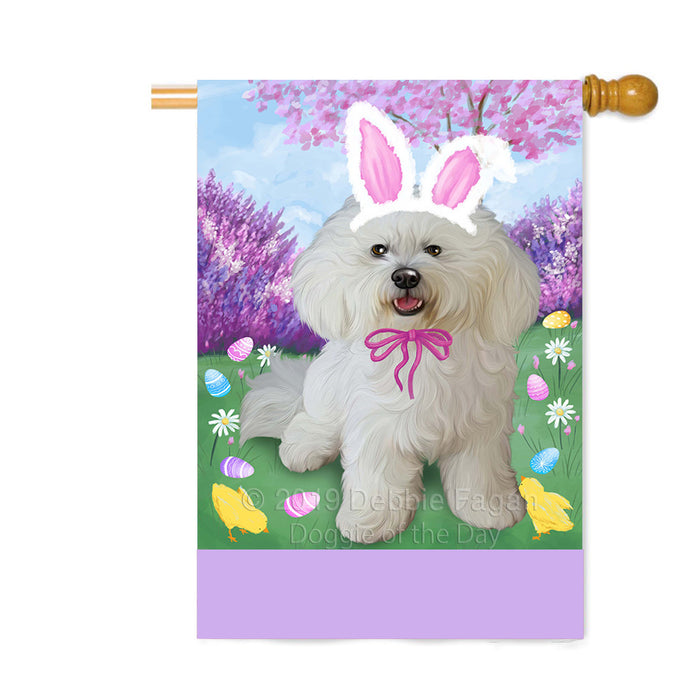 Personalized Easter Holiday Bichon Frise Dog Custom House Flag FLG-DOTD-A58816