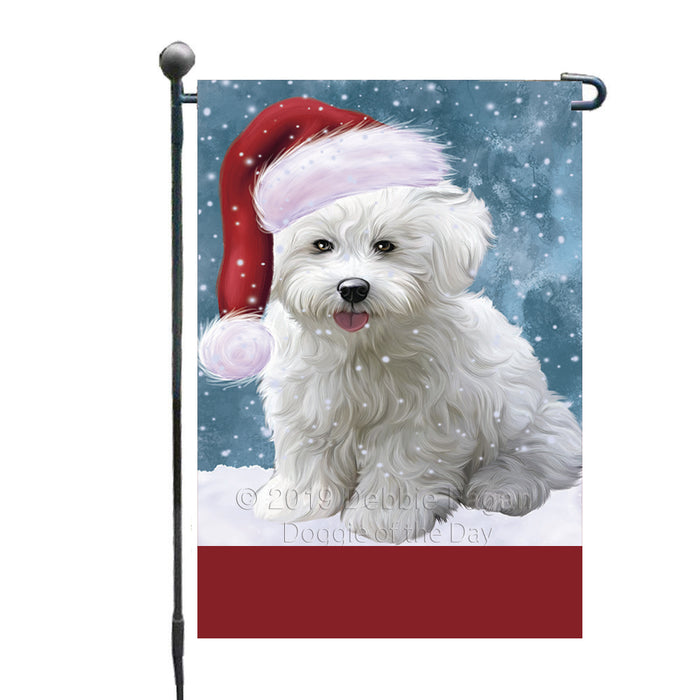 Personalized Let It Snow Happy Holidays Bichon Frise Dog Custom Garden Flags GFLG-DOTD-A62263