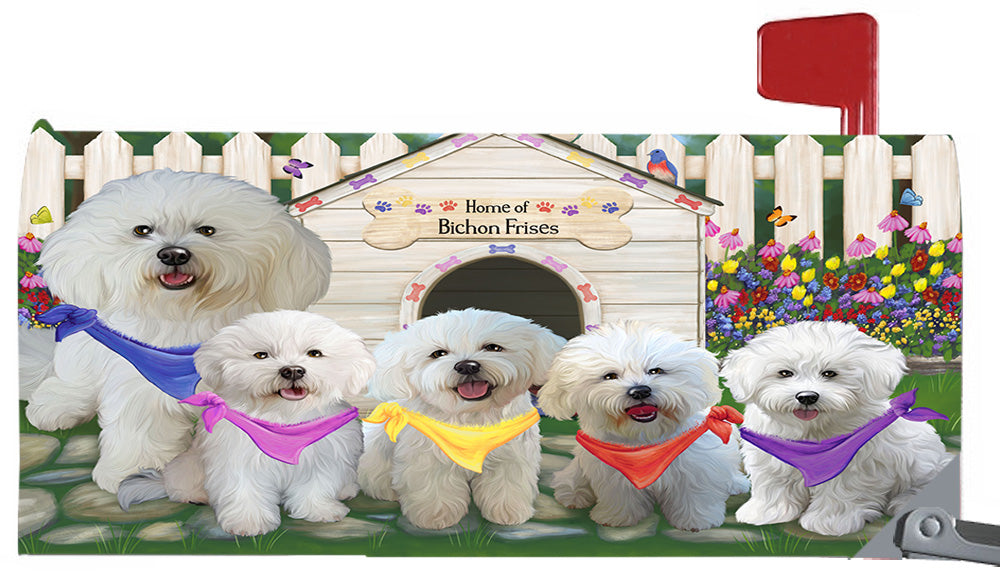 Spring Dog House Bichon Frise Dogs Magnetic Mailbox Cover MBC48620