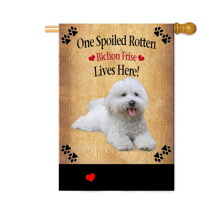 Personalized Spoiled Rotten Bichon Frise Dog Custom House Flag FLG-DOTD-A63181