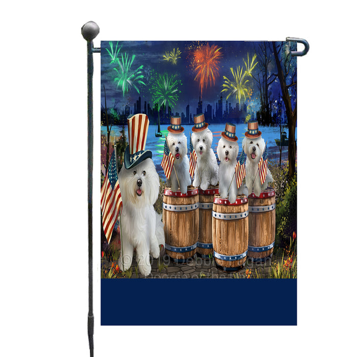 Personalized 4th of July Firework Bichon Frise Dogs Custom Garden Flags GFLG-DOTD-A57788