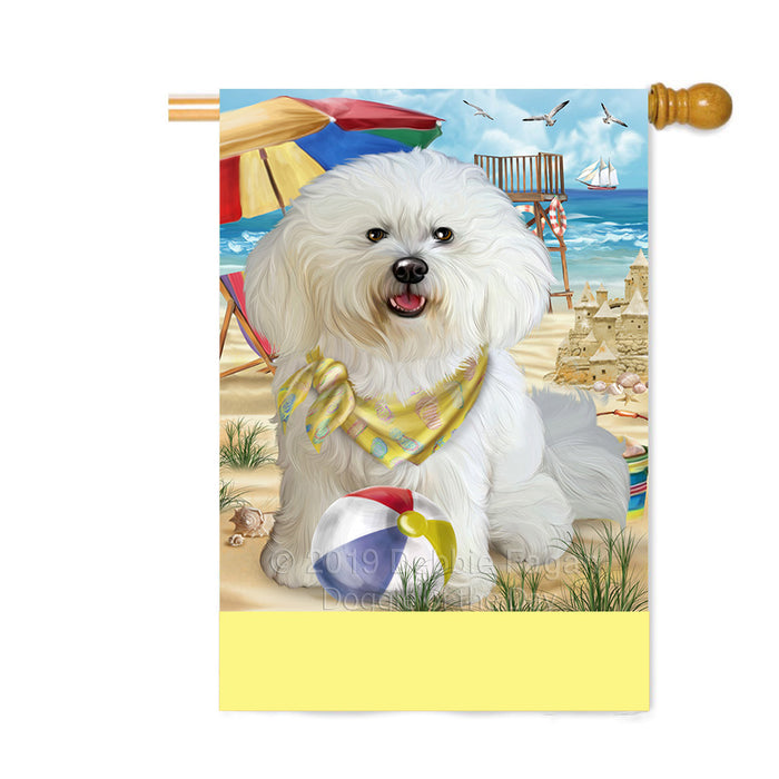 Personalized Pet Friendly Beach Bichon Frise Dog Custom House Flag FLG-DOTD-A58238
