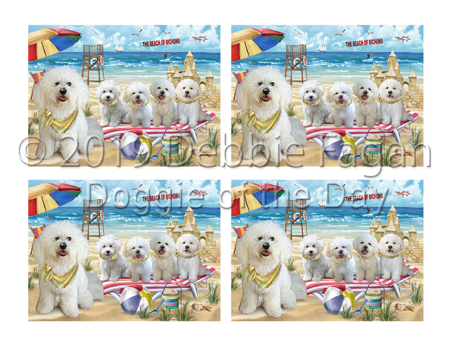 Pet Friendly Beach Bichon Frise Dogs Placemat